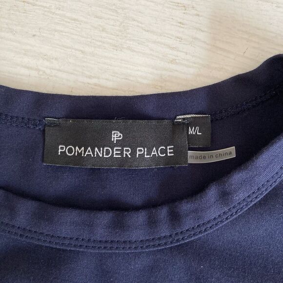 Tuckernuck Pomander Place Navy Sue Sweatshirt Dress Blue Tunic M/L Minimalist - Picture 9 of 9
